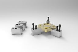 3 JAW SOFT DOGS MILLED TO HOLD A SQUARE FLANGE
