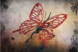 Butterfly, metal puzzle, bugs, 3d model, puzzle, sheet metal
