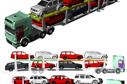 cars carrier semi trailer with head truck
