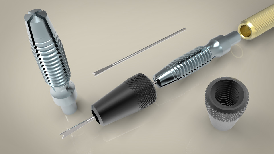 Pin Vise 3D CAD Model Library GrabCAD