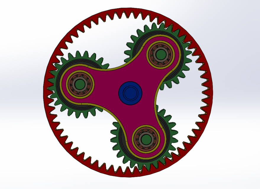 GEAR MECHANISM (3 GEARS) 3D CAD Model Library GrabCAD