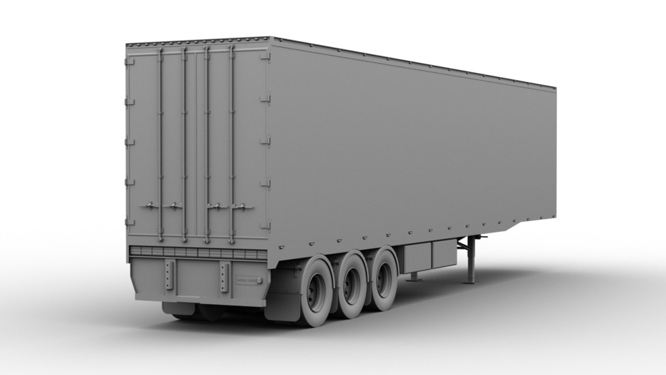 Trailer, 45', TriAxle 3D CAD Model Library GrabCAD