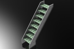 SHEETMETAL STAIR RISER, ANGLE BRACKET SUPPORT, CHEMGRATE TREAD
