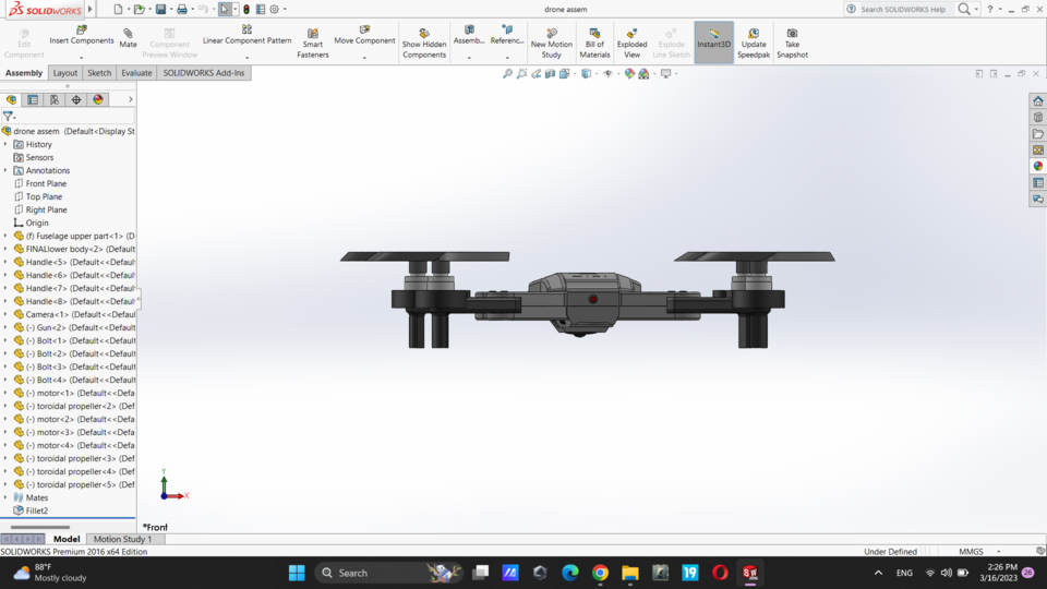 DJI drone with toroidal propeller 3D CAD Model Library GrabCAD