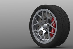 Wheel (Tire, rim, disc brake, nuts and brake calliper)