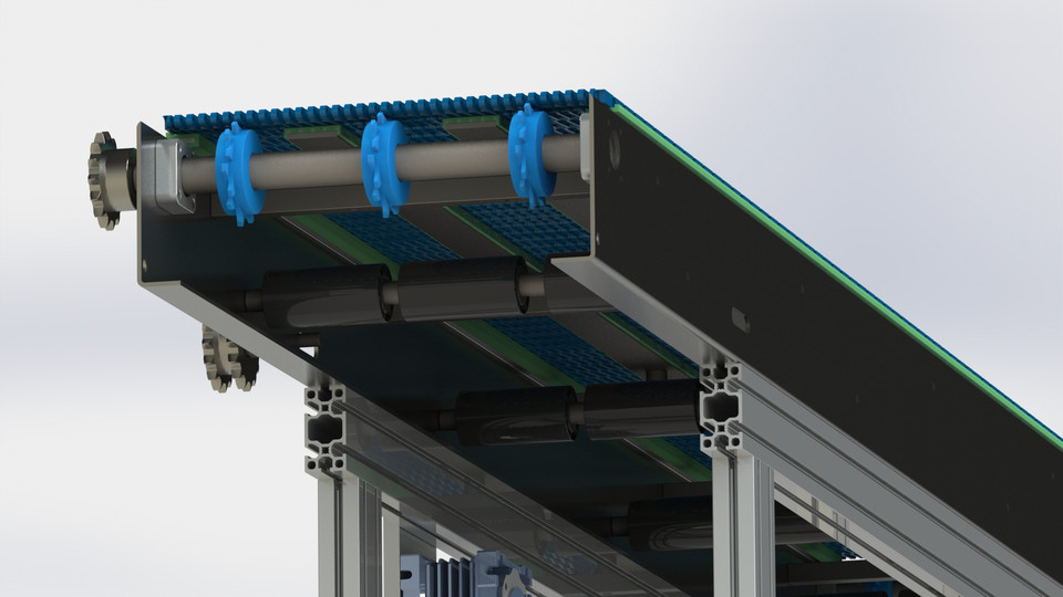 Modular Belt Conveyor 2 3D CAD Model Library GrabCAD
