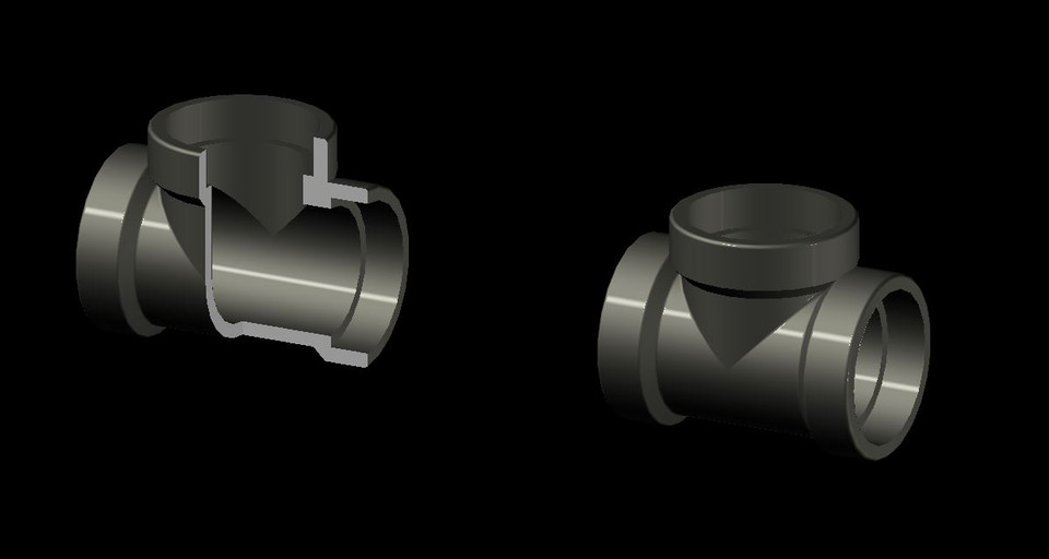 socket weld tee 3D CAD Model Library GrabCAD