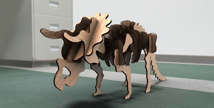 Triceratops Wood Craft