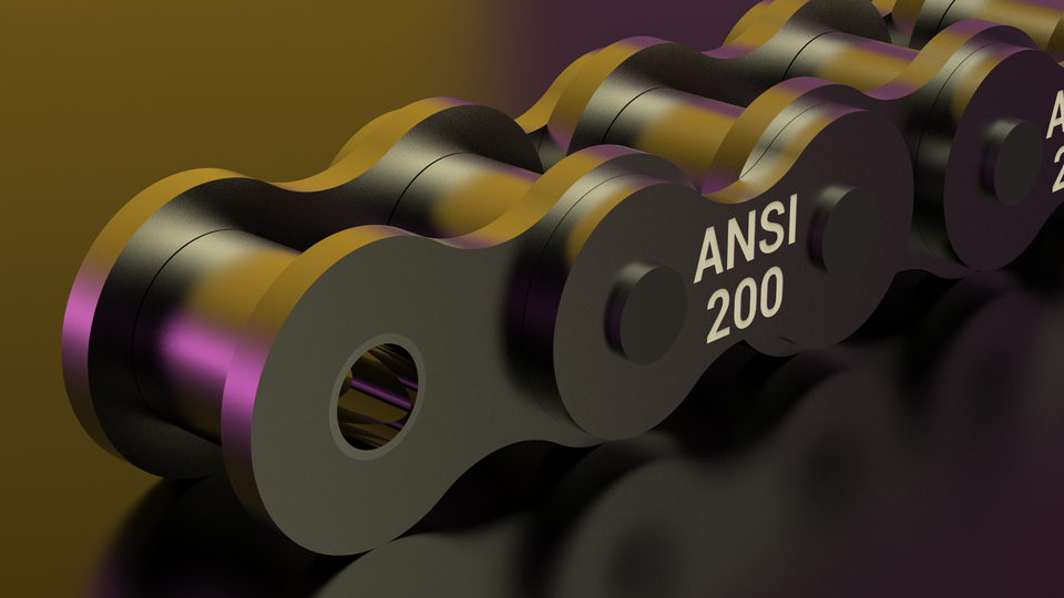 STANDARD ROLLER CHAIN ANSI 200 3D CAD Model Library GrabCAD