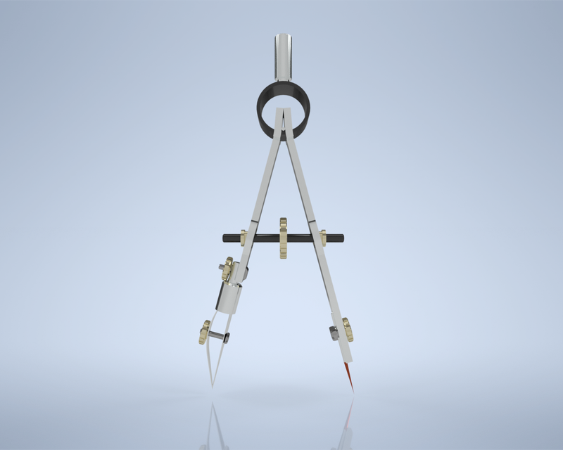 Pair of Compasses 2 3D CAD Model Library GrabCAD