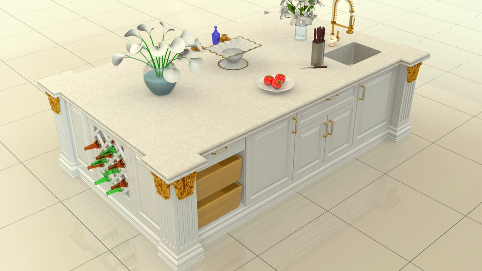 Kitchen Island 3D CAD Model Library GrabCAD