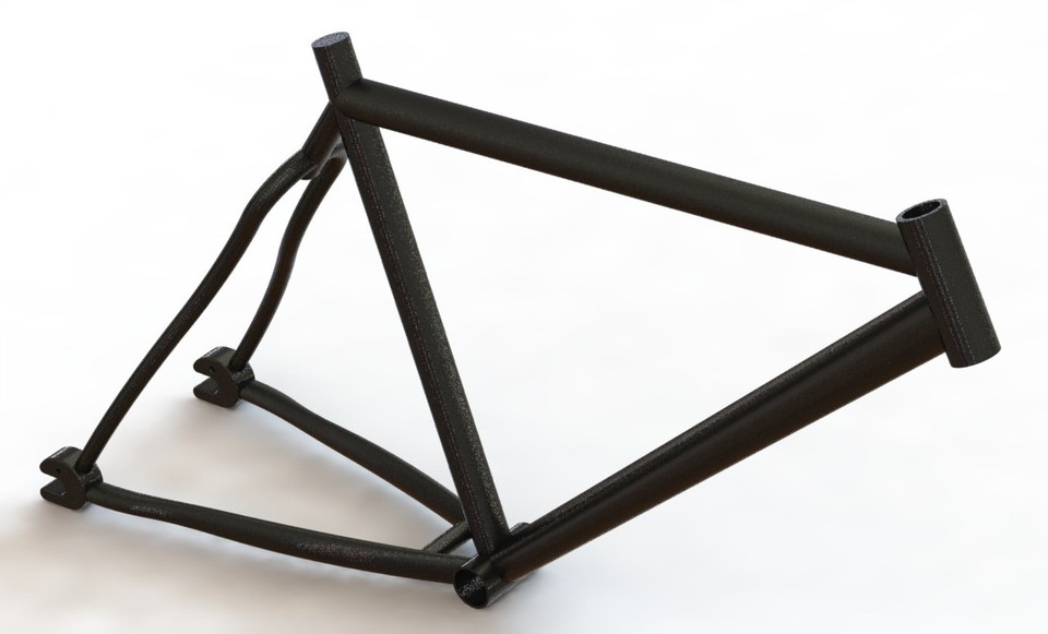 Bicycle Frame 3D CAD Model Library GrabCAD