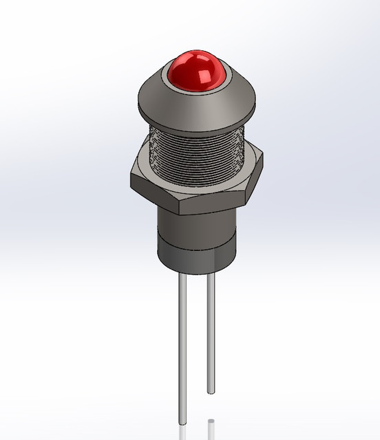 LED with Holder 3D CAD Model Library GrabCAD