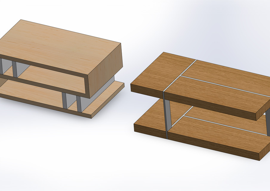 Wooden Table Design 2in1 3D CAD Model Library GrabCAD