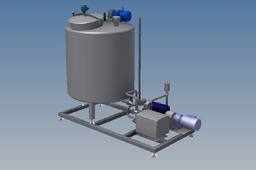 Cream storage tank and pump skid