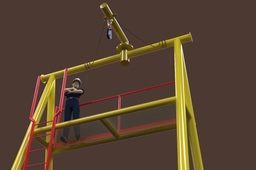 "A" frame davit crane temporary