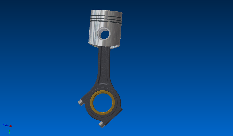 Piston+connecting rod 3D CAD Model Library GrabCAD