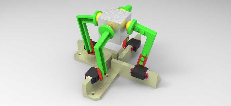 Balance control mechanism with 4 servos