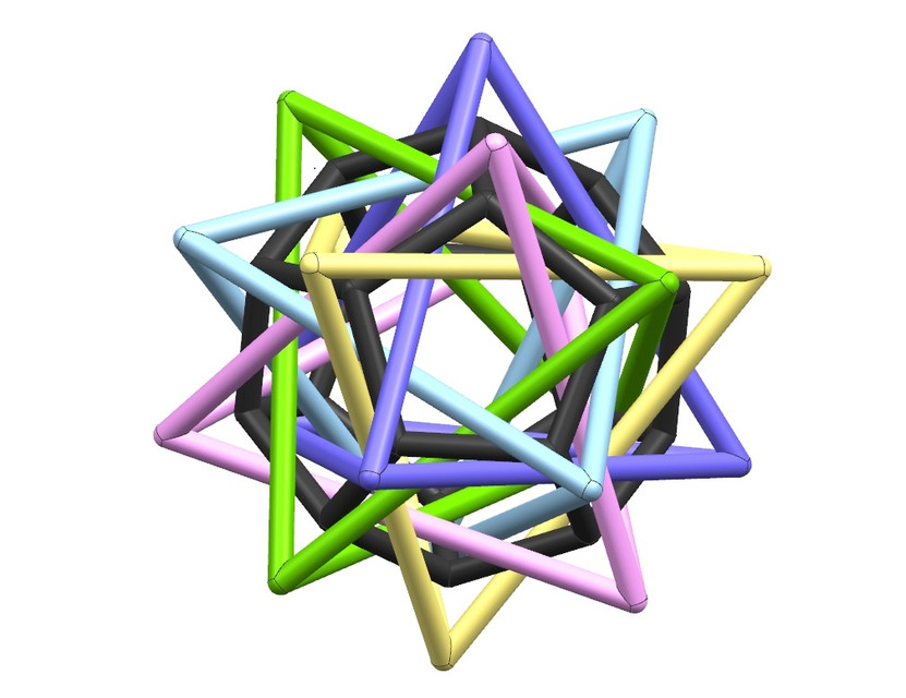 5 Tetrahedra and A Dodecahedron Geometric Model