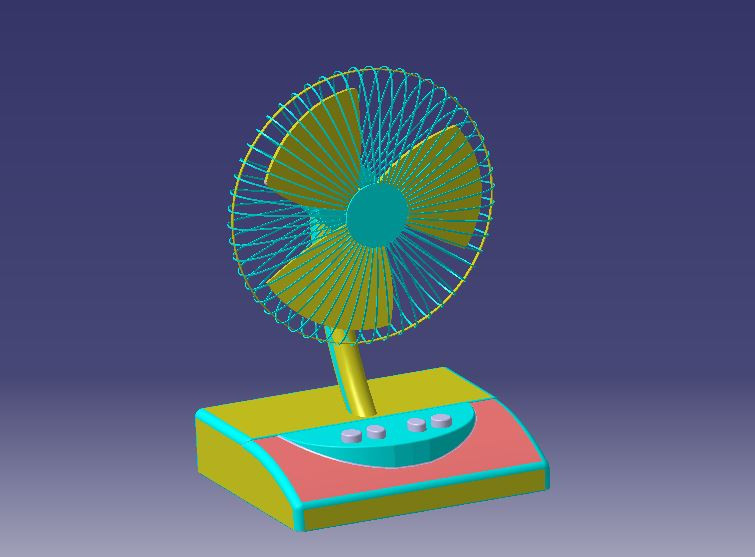 Table Fan 3D CAD Model Library GrabCAD