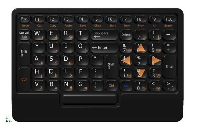 Shortened Keyboard for Left-Hand