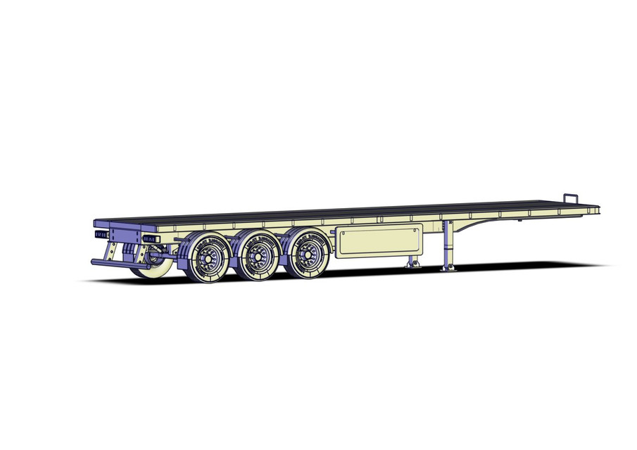 Flatbed semi trailer 3D CAD Model Library GrabCAD
