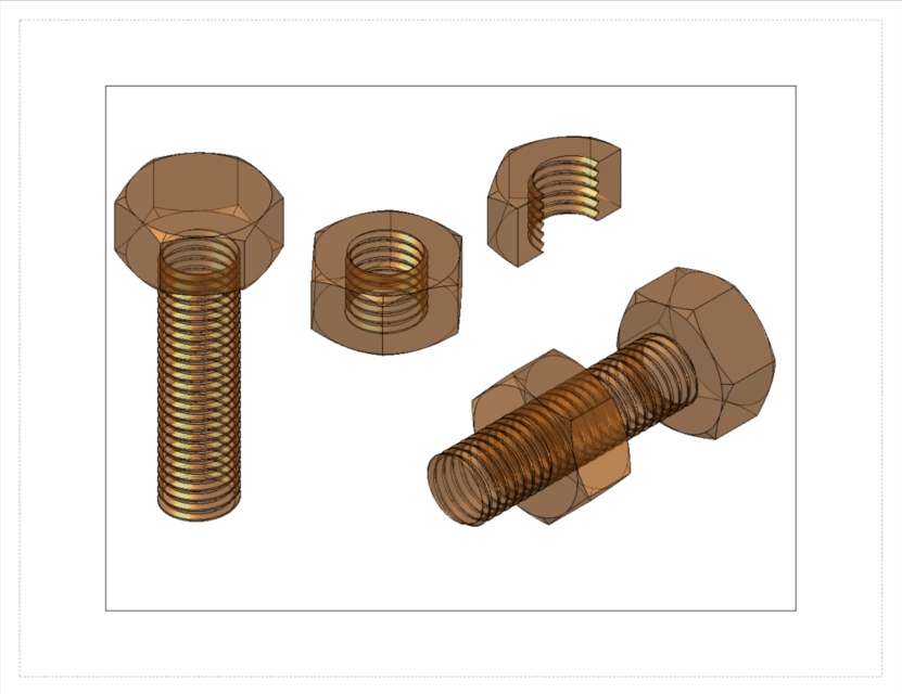 AutoCAD Hexagonal Bolt & Nut 3D CAD Model Library GrabCAD