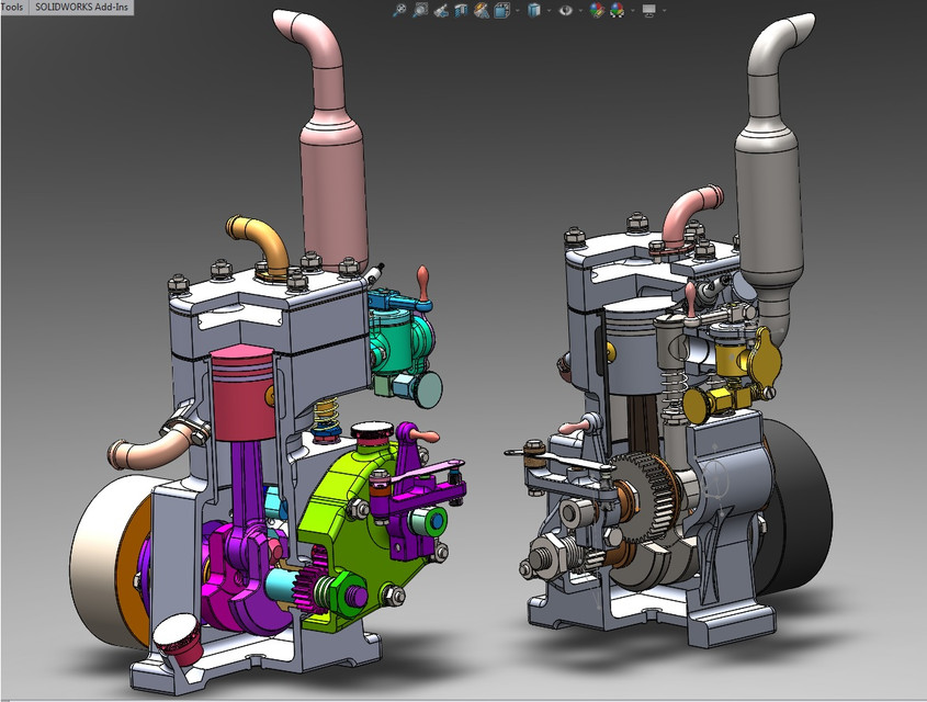 Whippet 10cc engine 3D CAD Model Library GrabCAD