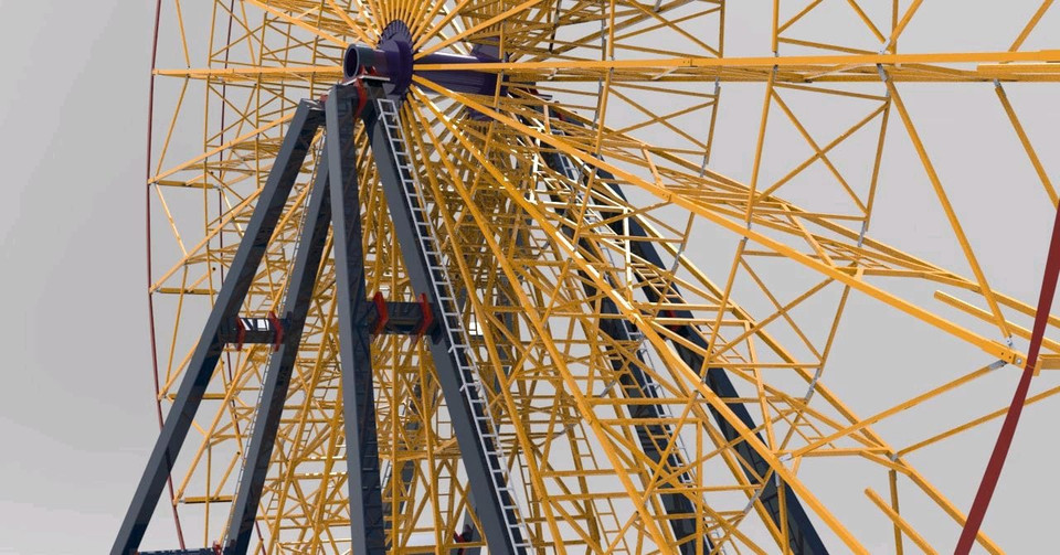 Ferris Wheel 36 mt. 3D CAD Model Library GrabCAD
