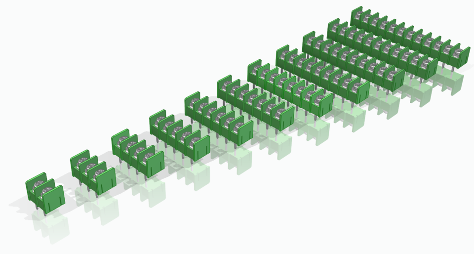 Terminal Block 7.62mm Assortment 3D CAD Model Library GrabCAD