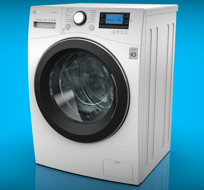 LG Washing Machine. (FH495BDS2) 3D CAD Model Library GrabCAD