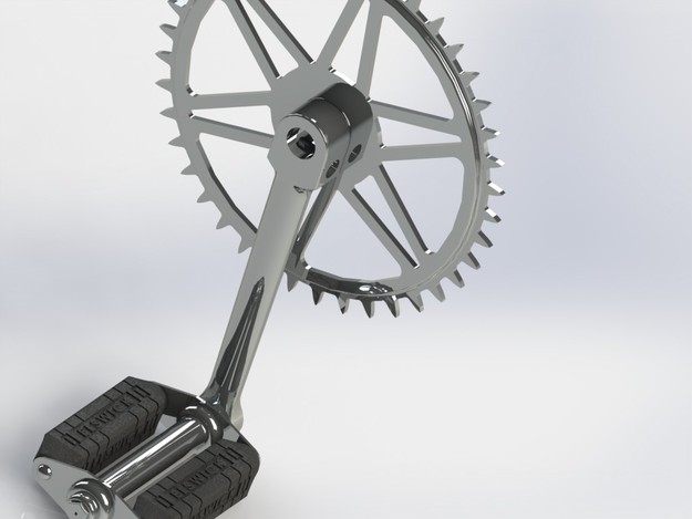 1950s bike right crank and chain ring