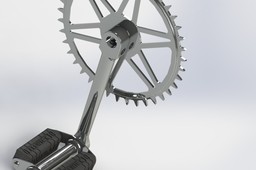 1950s bike right crank and chain ring