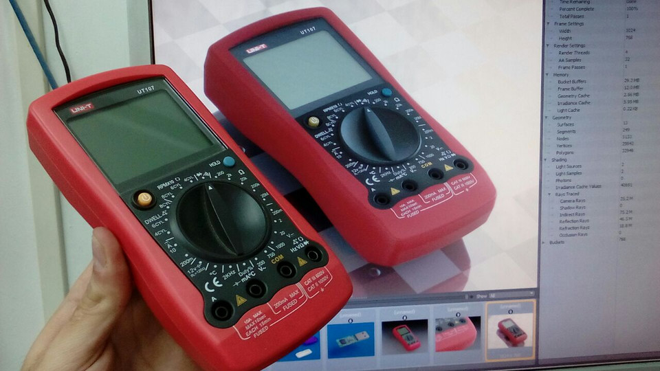 UNIT UT107 Automotive Multimeter 3D CAD Model Library GrabCAD