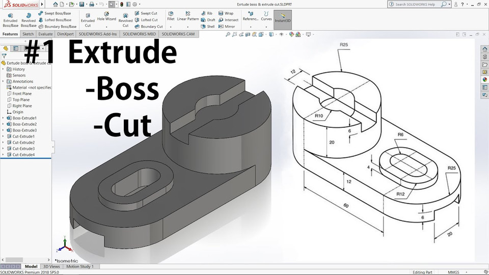 3D Shaft Support Model  SolidWorks Tutorial for Beginners Exercise 1