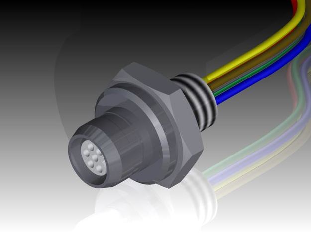 Male Break Away Nano Circular Panel Mount Connector - Omnetics BANP Option PP