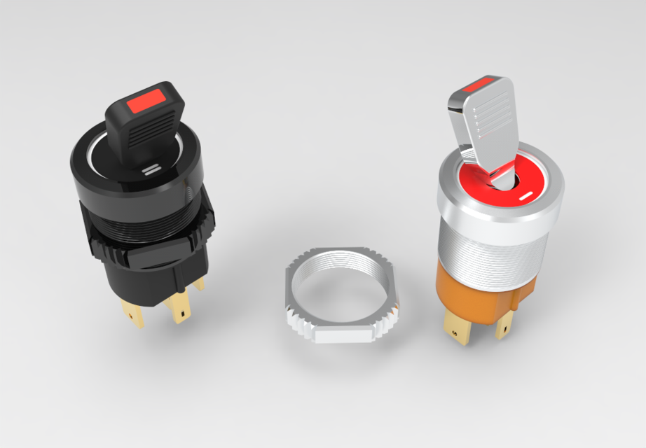 16mm Toggle switch (R0.1) 3D CAD Model Library GrabCAD