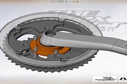 eBike right crank 44 /44/32 Tooth Freewheeling Chainwheel