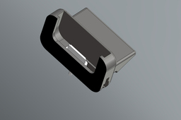 Iphone style holder with cable slot