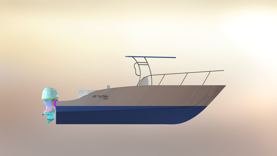 7m Center Console Pleasure Boat 3D CAD Model Library GrabCAD
