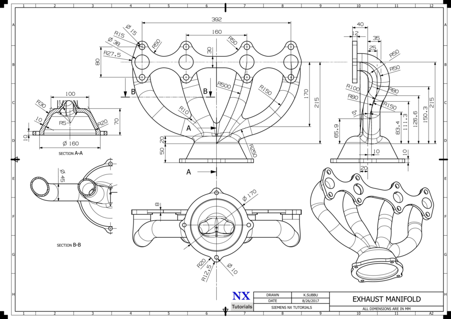 Exhaust Manifold | 3D CAD Model Library | GrabCAD
