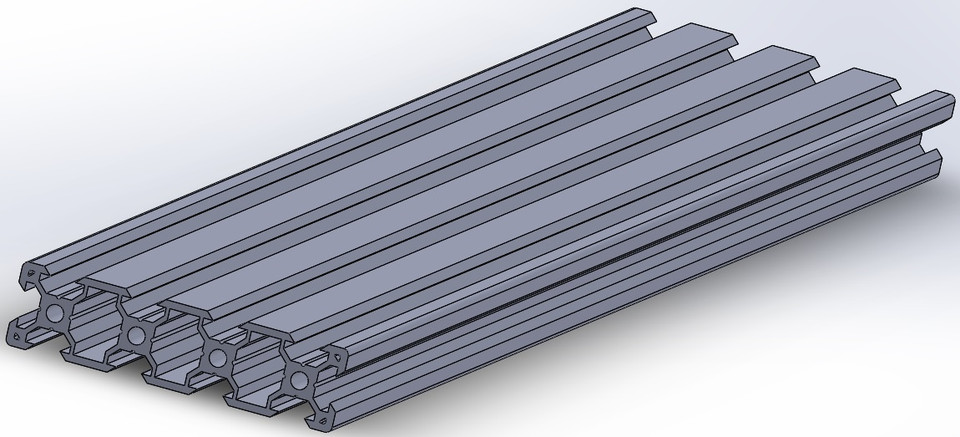 model wheel slot v cad 80mm 20  3D CAD Extrusion Slot   Aluminum x SOLIDWORKS V