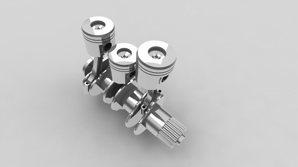 3 Cylinder engine 3D CAD Model Library GrabCAD