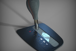 Automatic gear shift lever with stitched knob