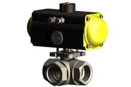 1 1/2 INCH 3 WAY BALL VALVE with pneumatic actuator