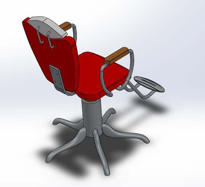 Barber's chair | 3D CAD Model Library | GrabCAD
