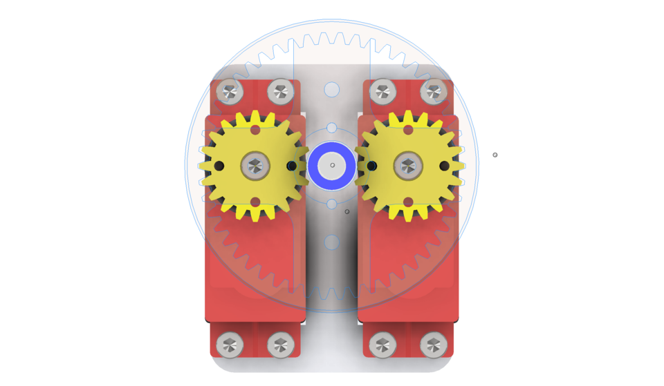 Double servo coupling V2. 3D CAD Model Library GrabCAD