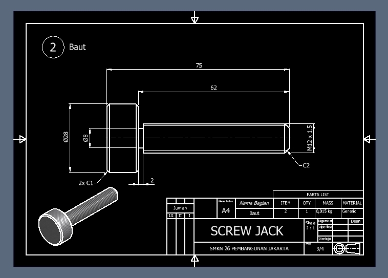 Screw Jack 3D CAD Model Library GrabCAD