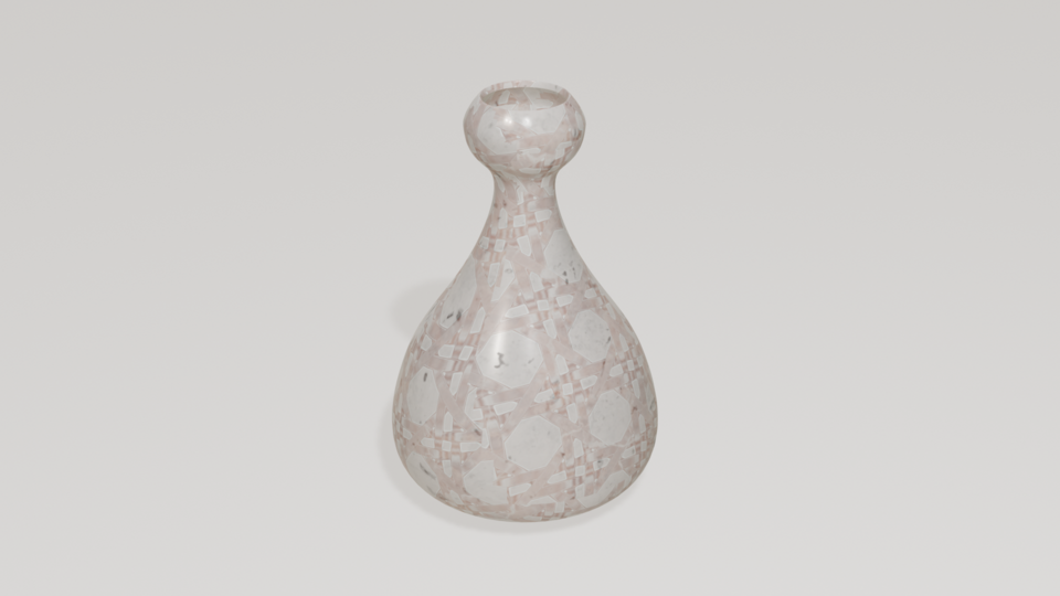 red and white marble vase