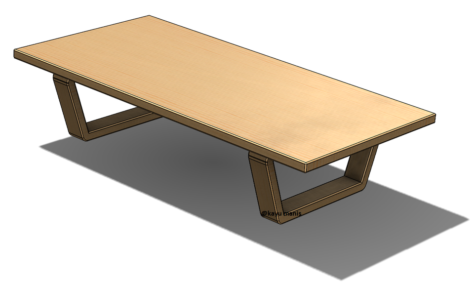 Japanese Low Dining Table 3D CAD Model Library GrabCAD